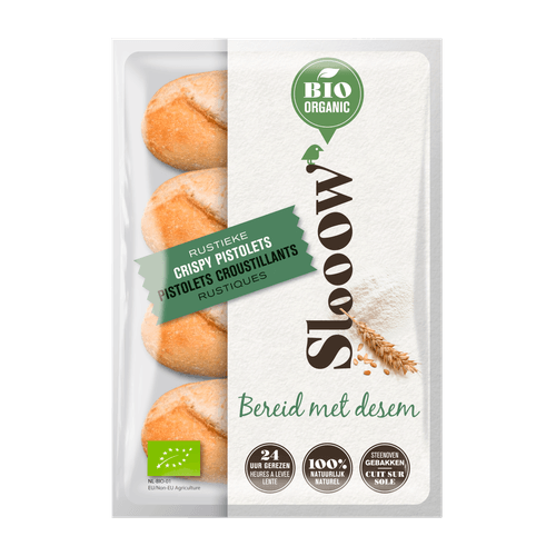 Foto van Slooow BIO Rustieke Crispy Pistolets op witte achtergrond