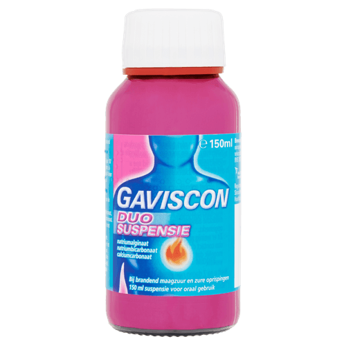 Foto van Gaviscon Duo suspensie op witte achtergrond