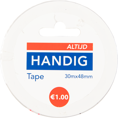 Foto van Altijd handig Plakband 30 x 48 mm op witte achtergrond