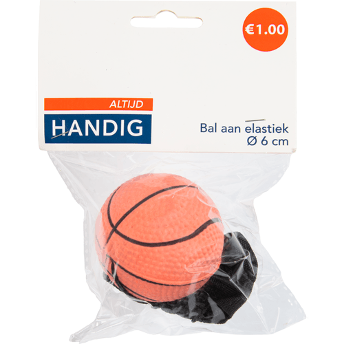 Foto van Altijd handig Bal aan elastiek op witte achtergrond