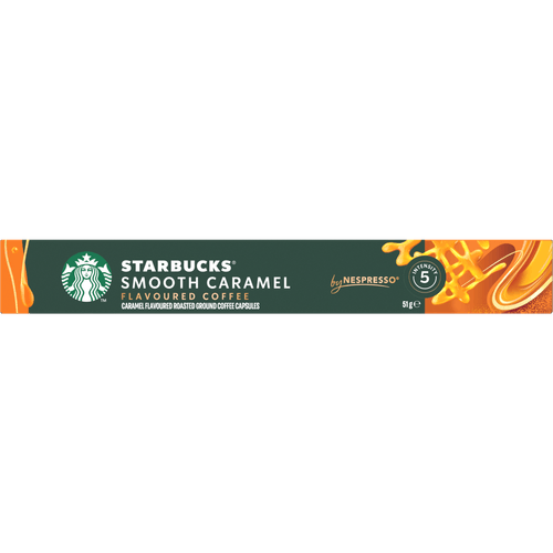 Foto van Starbucks Koffiecups smooth caramel op witte achtergrond
