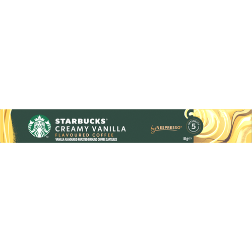 Foto van Starbucks Koffiecups creamy vanille op witte achtergrond