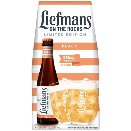 Foto van Liefmans Fruitbier peach 4x25 cl op witte achtergrond