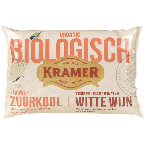 Foto van Kramer Wijnzuurkool biologisch op witte achtergrond