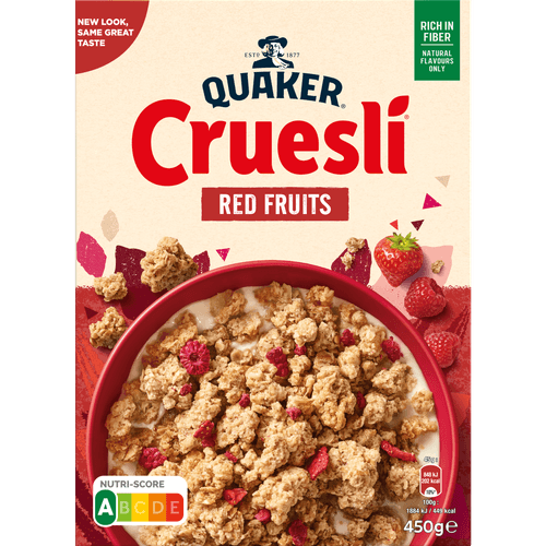 Foto van Quaker Cruesli Roodfruit op witte achtergrond