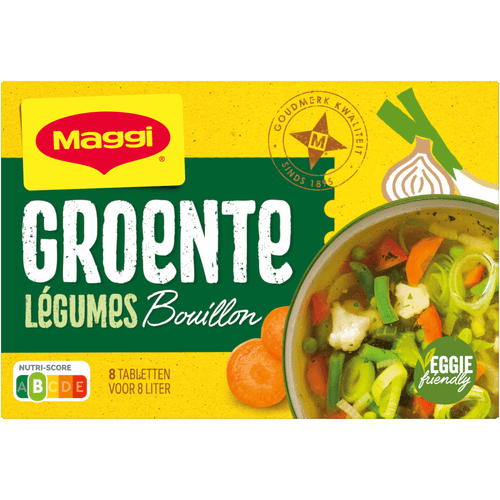 Foto van Maggi Bouillon groente op witte achtergrond