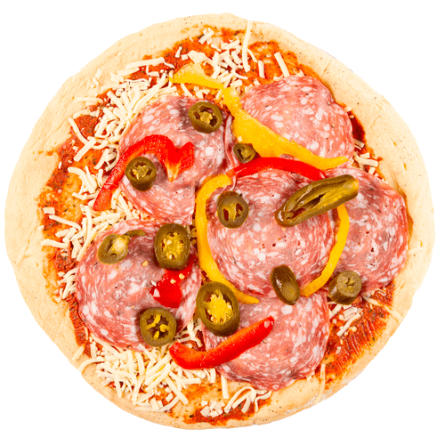 Foto van DekaVers Pizza pepperoni op witte achtergrond