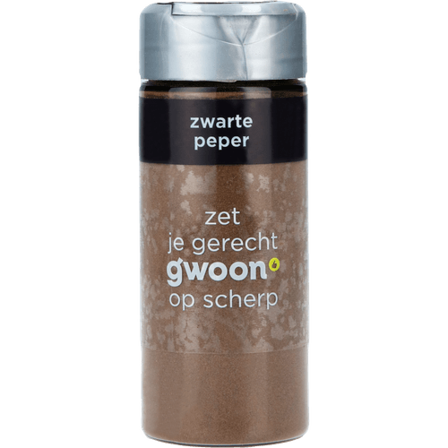 Foto van G'woon Peper zwart op witte achtergrond