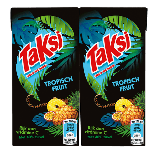 Foto van Taksi Tropisch fruit 10x20 cl op witte achtergrond