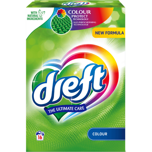 Foto van Dreft Wasmiddel poeder kleur 16 wasbeurten op witte achtergrond