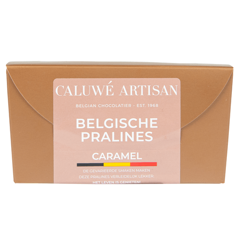 Foto van Caluwe Artisan Belgische pralines romig op witte achtergrond