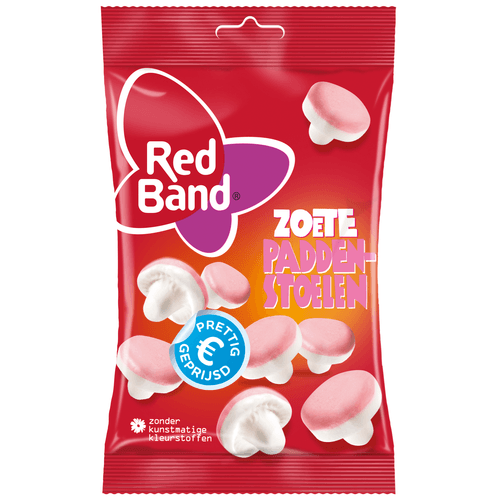 Foto van Red Band Zoete paddenstoelen op witte achtergrond