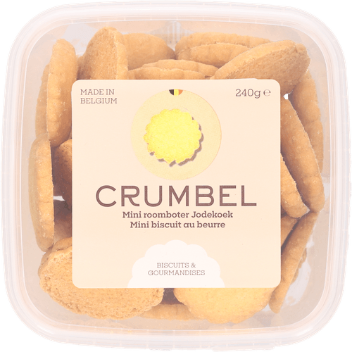 Foto van Crumbel Mini jodekoek op witte achtergrond