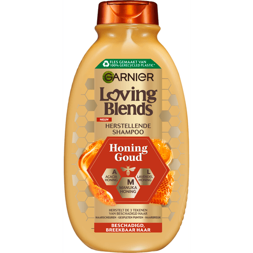 Foto van Loving Blends Shampoo honinggoud op witte achtergrond