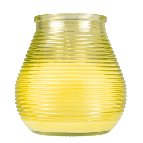 Foto van Bolsius Patio candle true citronella geel 40 uur op witte achtergrond