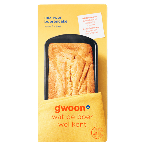 Foto van G'woon Mix voor boerencake op witte achtergrond