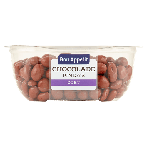 Foto van Bon Appetit Chocolade pindas op witte achtergrond