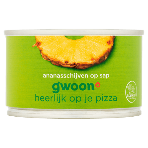 Foto van G'woon Ananasschijven op sap op witte achtergrond