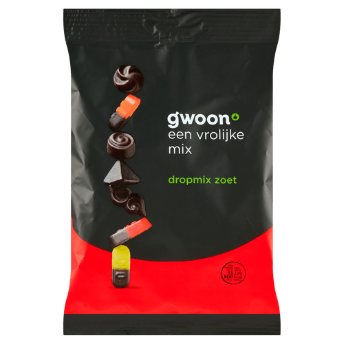 Foto van G'woon Dropmix gekleurd zoet op witte achtergrond