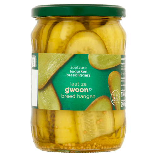 Foto van G'woon Breedliggers zoetzuur op witte achtergrond