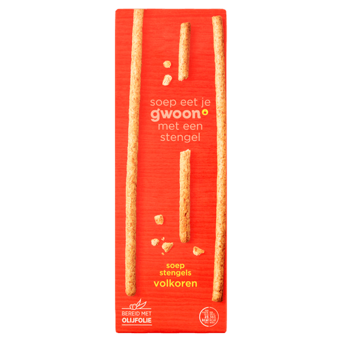 Foto van G'woon Soepstengels volkoren op witte achtergrond