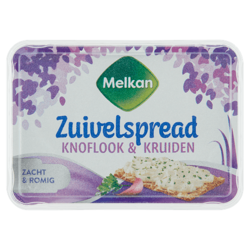 Foto van Melkan Zuivelspread bieslook light op witte achtergrond