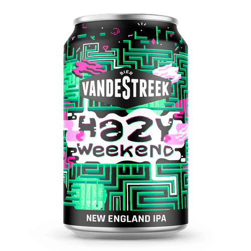 Foto van VandeStreek Hazy weekend New England ipa op witte achtergrond