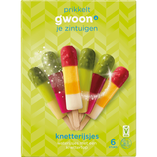 Foto van G'woon Knetter ijsjes 6 stuks op witte achtergrond