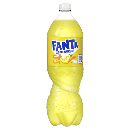 Foto van Fanta Lemon no sugar op witte achtergrond
