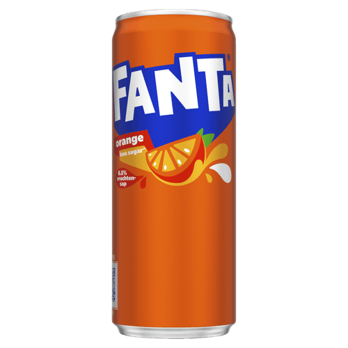 Foto van Fanta Orange op witte achtergrond