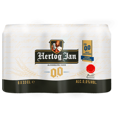 Foto van Hertog Jan Pilsener 0.0 6x33 cl op witte achtergrond