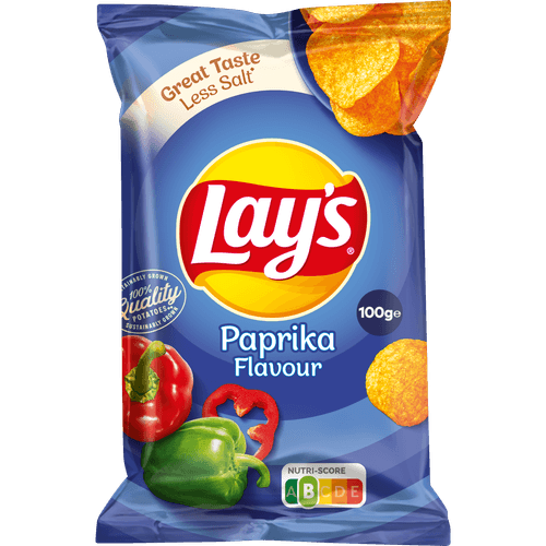 Foto van Lay's Chips paprika op witte achtergrond