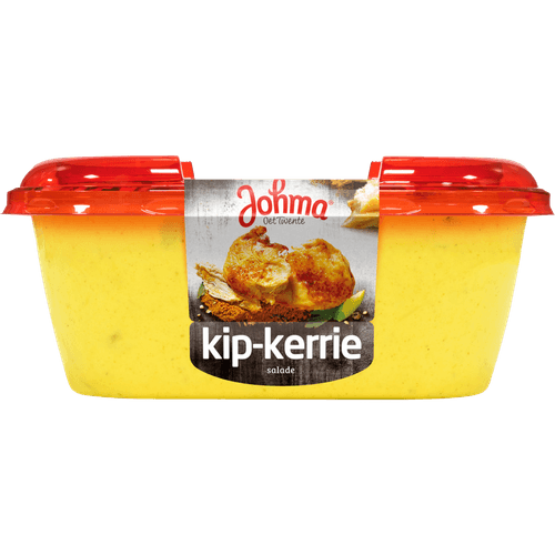 Foto van Johma Kip kerrie salade op witte achtergrond