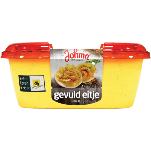 Foto van Johma Gevuld eitje salade op witte achtergrond