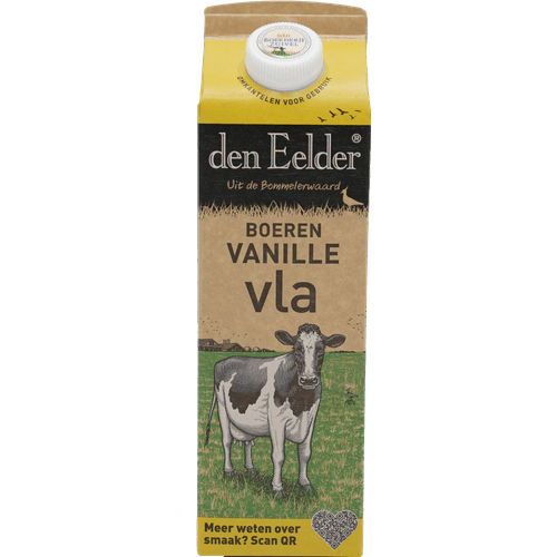 Foto van Den Eelder Boeren vla vanille op witte achtergrond