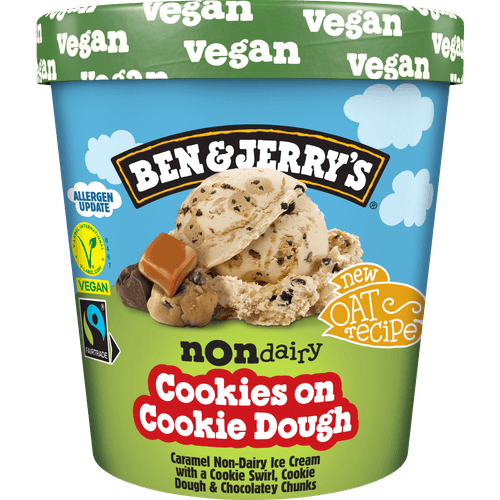 Foto van Ben & Jerry's Cookies on cookie dough non dairy op witte achtergrond