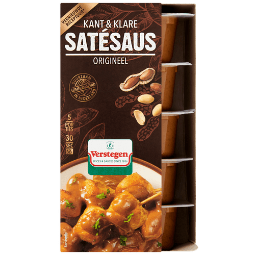 Foto van Verstegen Saté saus kant & klaar op witte achtergrond