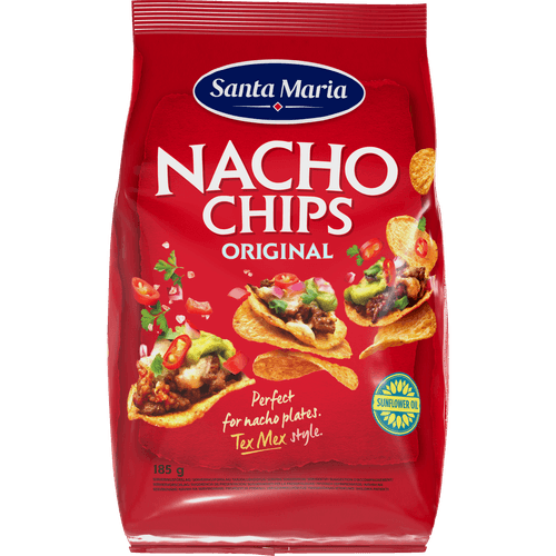 Foto van Santa Maria Tortilla chips nacho op witte achtergrond
