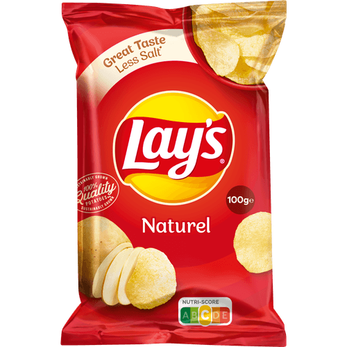 Foto van Lay's Chips naturel op witte achtergrond