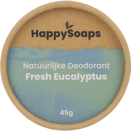Foto van Happysoaps Deo eucalyptus en lemongrass op witte achtergrond
