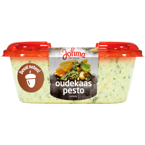 Foto van Johma Salade oudekaas-pesto op witte achtergrond