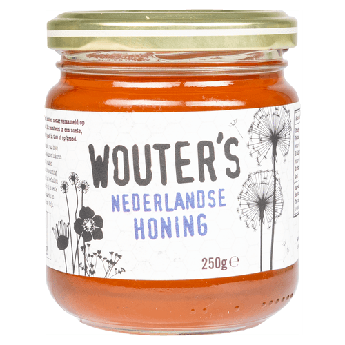 Foto van Wouter`s Bloemenhoning Nederlands op witte achtergrond