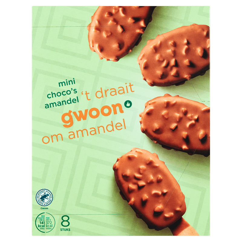 G'woon Mini choco amandel 8 stuks