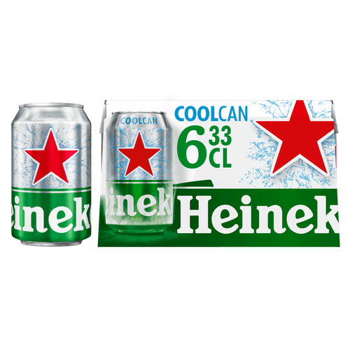 Foto van Heineken Pilsener gekoeld 6x33cl op witte achtergrond