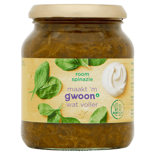 Foto van G'woon Roomspinazie op witte achtergrond