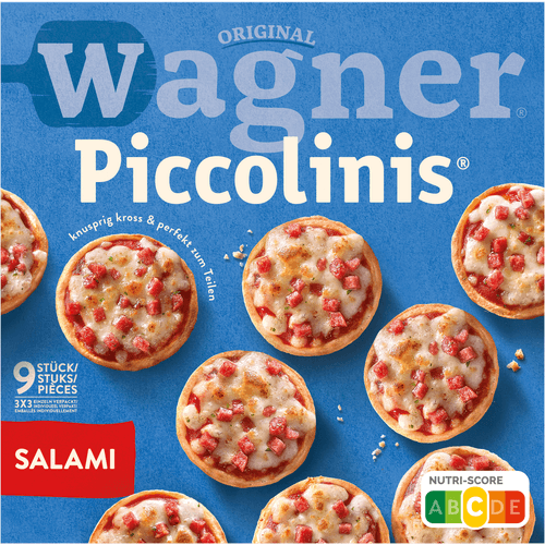 Foto van Wagner Piccolinis salami, 9 stuks op witte achtergrond