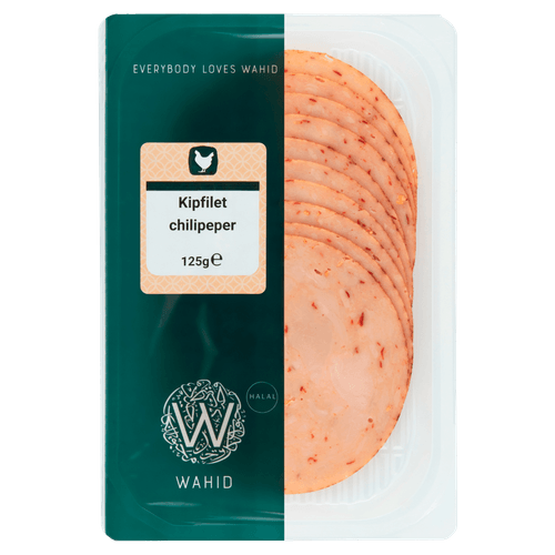 Foto van Wahid Kipfilet chilipeper op witte achtergrond
