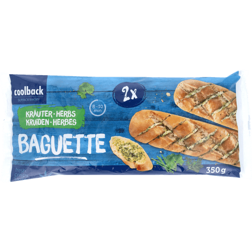 Foto van Coolback Baguette kruidenboter 2 st. op witte achtergrond