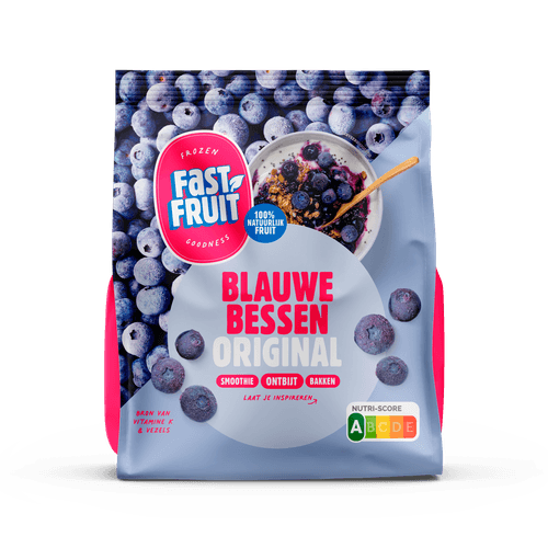 Foto van Fast Fruit Blauwe bessen op witte achtergrond