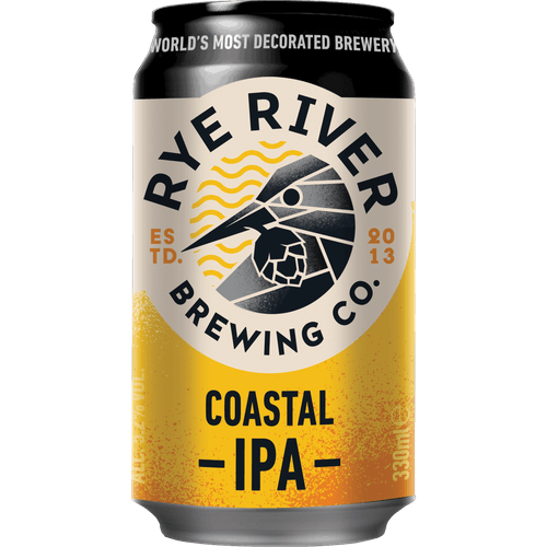 Foto van Rye river Coastal ipa op witte achtergrond